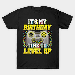 It'S My Birthday Time To Level Up Video Game Birthday Boy T-Shirt